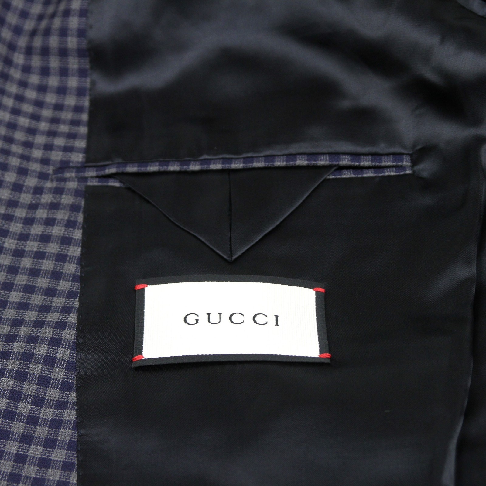 Pre-owned Gucci $1650  Men's Midnight Blue/grey Wool Formal Jacket 2 Button 406675 4038