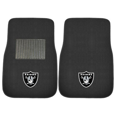 New 4pcs NFL Las Vegas Raiders Car Truck Front Rear Carpet Floor Mats Set