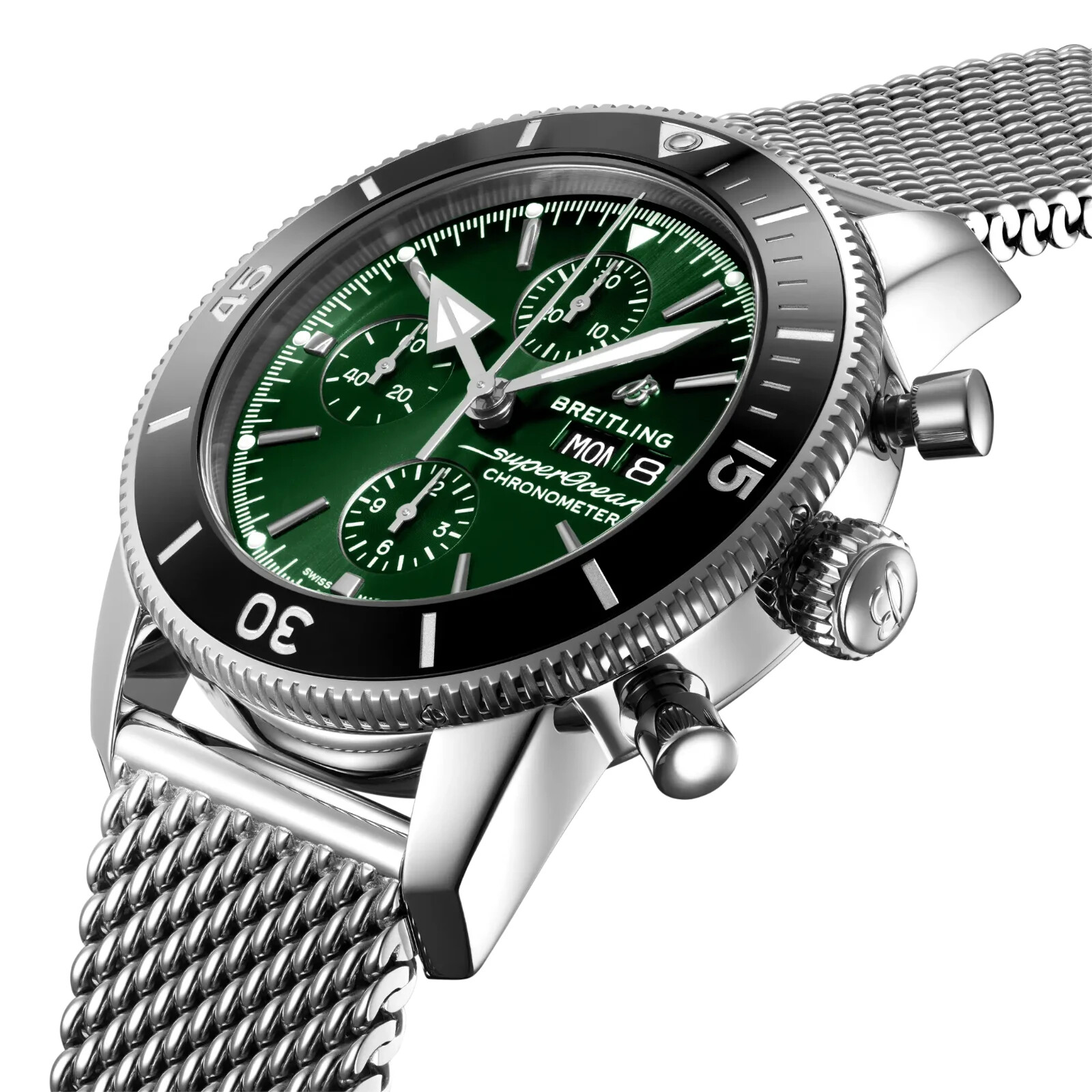 Pre-owned Breitling Superocean Heritage Chronograph 44 Green Dial A13313121l1a1