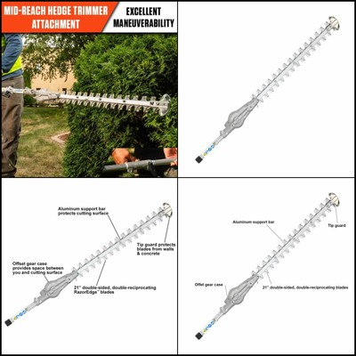 pro attachment series mid-reach hedge trimmer attachment | echo pas double sided