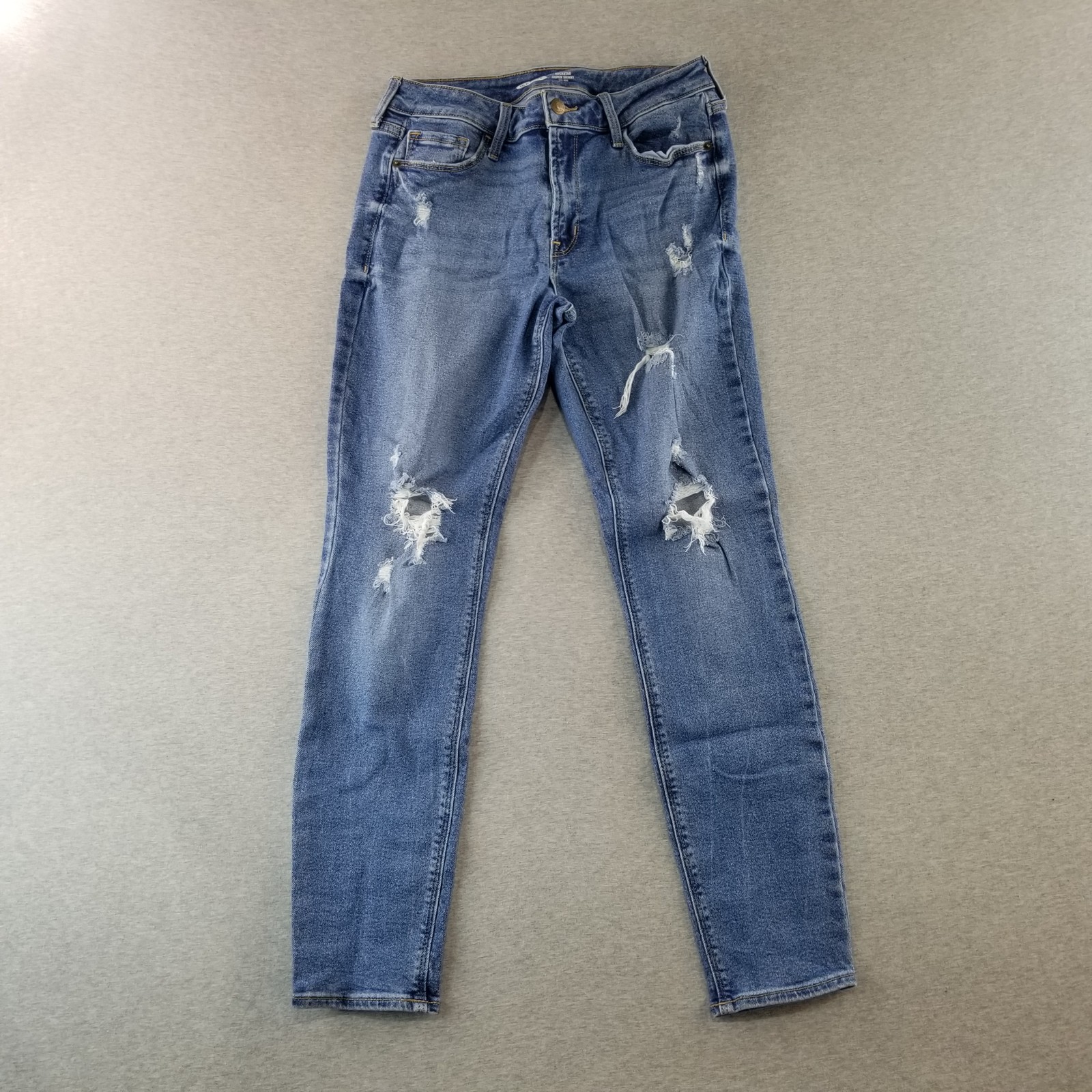 Old Navy Jeans Womens Sz 8 Mid Rise Rockstar Super Skinny Med Wash Normcore Cute