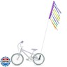 6 ft Bike Flag with Pole for Safety Purple Bicycle Safety Flag for Mobility Scooter Kayak Waterproof Reflective