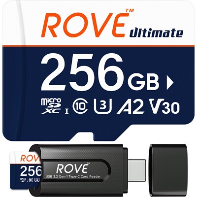 ROVE Ultimate microSD Card for Dash Cam (128GB, 256GB, 512GB) w/ USB-C Reader