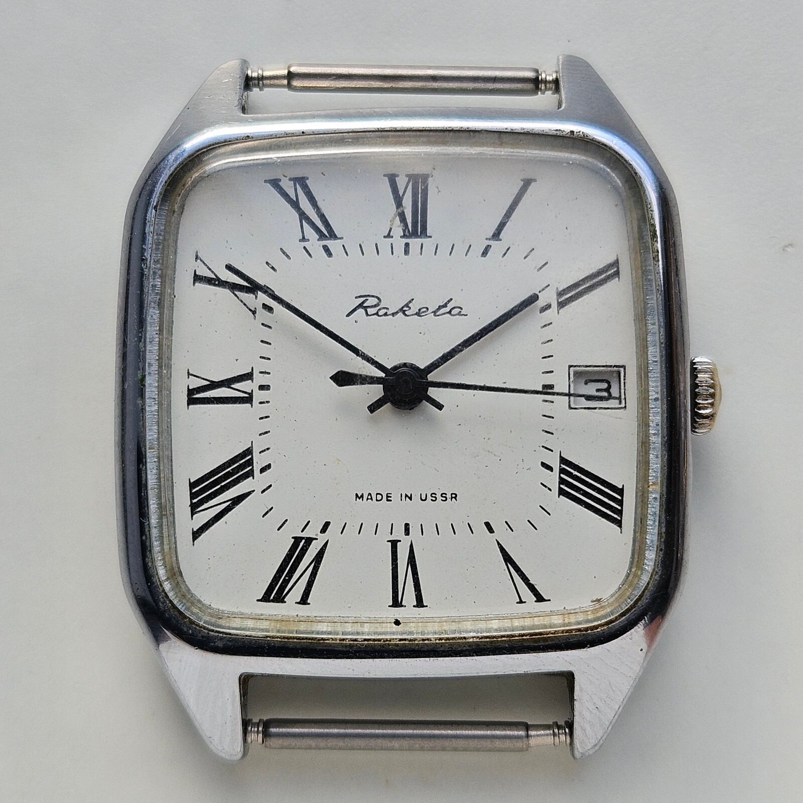 ラケタ ツアラー Raketa Dual Calendar White dial USSR Soviet Watch Caliber