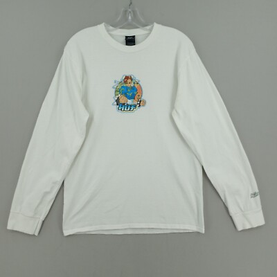 HUF x Street Fighter Shirt Size Medium Long Sleeve Crewneck Chun Li Capcom SF2