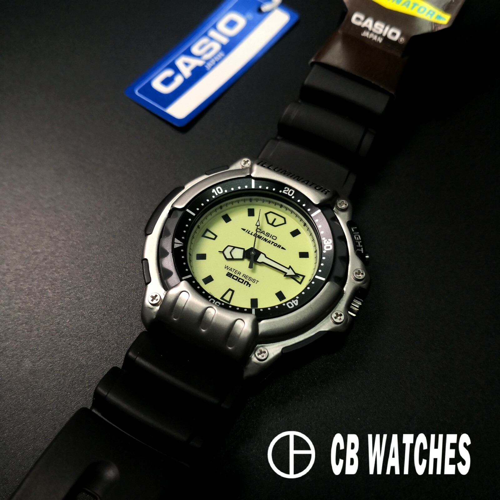 Pre-owned Casio Rare  Md-309-1e Made In Japan Analog Mens Watch 200m Divers Illuminator