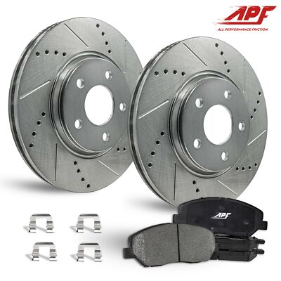 Front Drill/Slot Zinc Brake Rotors + Ceramic Pads for Ford Special Service Sedan