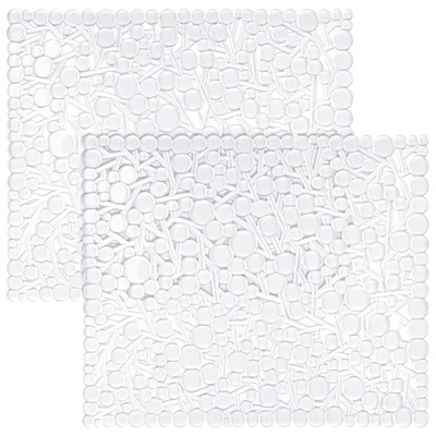 2 Pack Kitchen Sink Mat Plastic Sink Protect Mat PVC Eco-friendly Kitchen Adj...