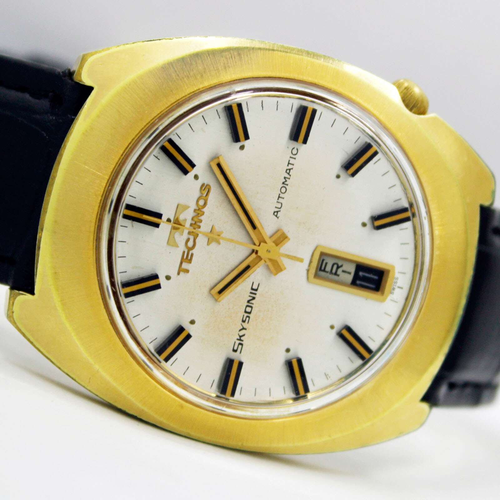 時計 OMEGA TECHNOS SEIKO GUCCI JUNK Watches Technos Skysonic Day Date Gold Plated Steel Mens Vintage