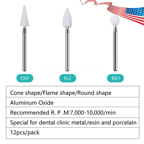 Dental White Stone Porcelain Resin Polishing Burs FG /Composite Finishing Burs