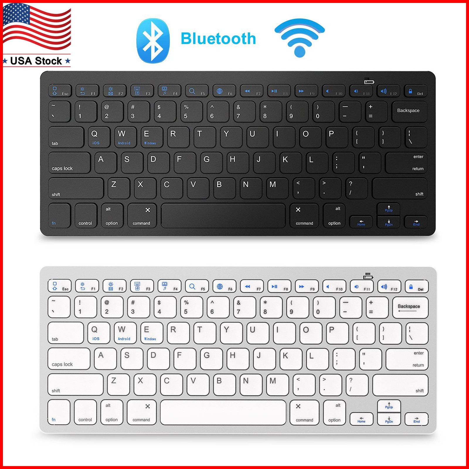 Wireless Bluetooth Keyboard For iOS Android Windows Mac OS P
