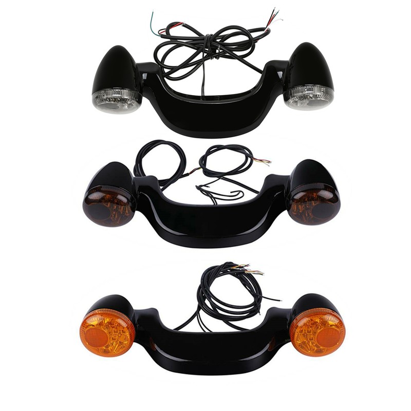 Rear Turn Signal LED Brake Light Bar gloss black Fit For Harley