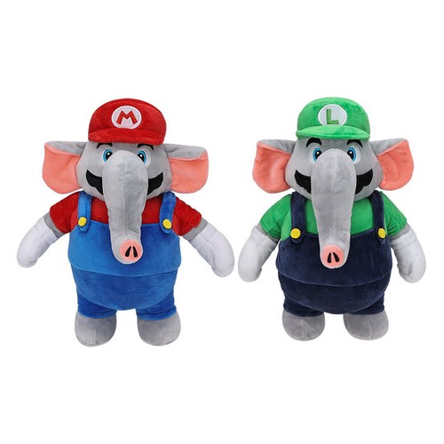27cm Super Mario Bros Wonder Plush Luigi Mario Elephant Stuffed Toys Doll