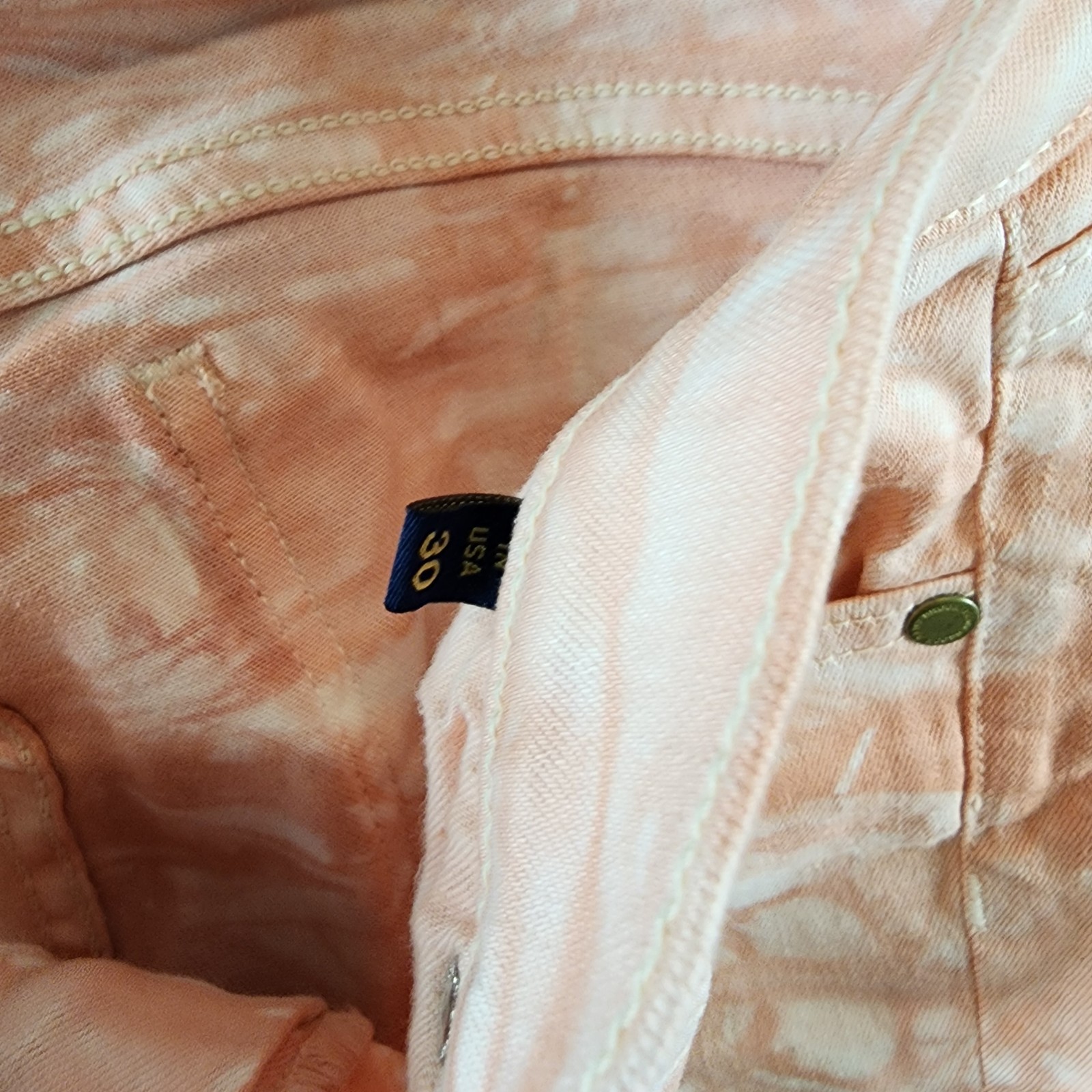 Ramy Brook Katie Mid-Rise Motto Skinny Jeans Women's 30 Pink Tie Dye Zip Closure - Picture 13 of 17