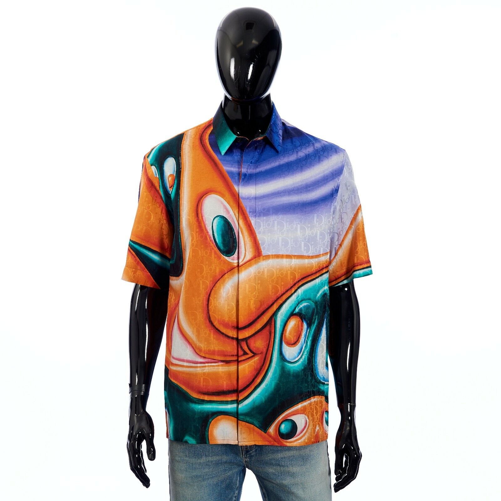 DIOR x KENNY SCHARF 1850$ Oblique Shirt - Short-Sleeve, Silk DIOR x KENNY SCHARF 1850$ Oblique Shirt - Short-Sleeve, Silk