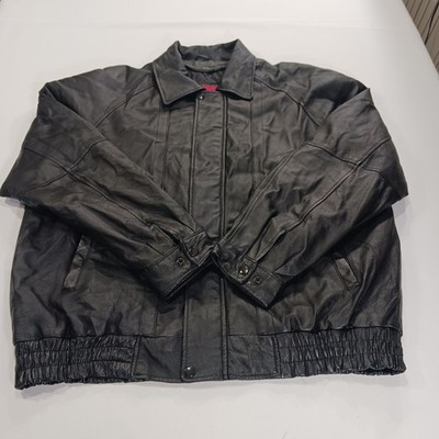 Vintage Hind Men's Black Motorcycle Jacket Genuine Leather Heavyweight Lined XL