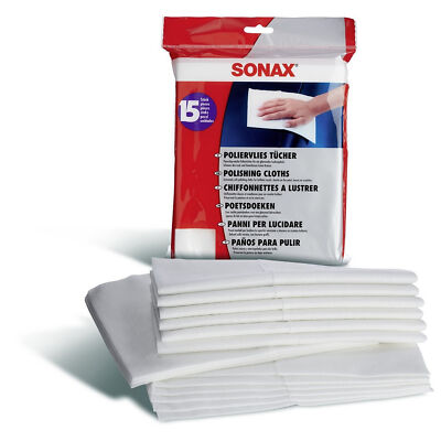 SONAX Poliertuch Poliervlies Tücher 15 Stück 20x25cm 04222000