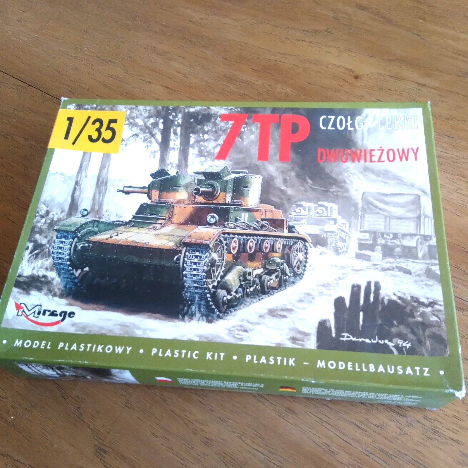 Model Tank Kit Vtg 1994 Mirage 1/35 Polish 7TP Light Tank 1933 WW2 Poland