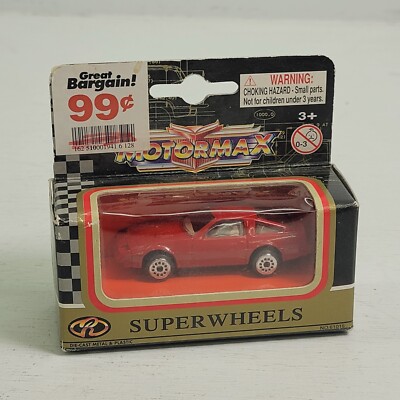 Vintage Motormax Super Wheels Classic Red Nissan Die Cast Sports Car New!