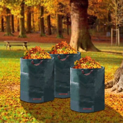 3PCS Garden Waste Bags Reusable Leave Collection Bags 32 Gallons Yard Lawn 120L