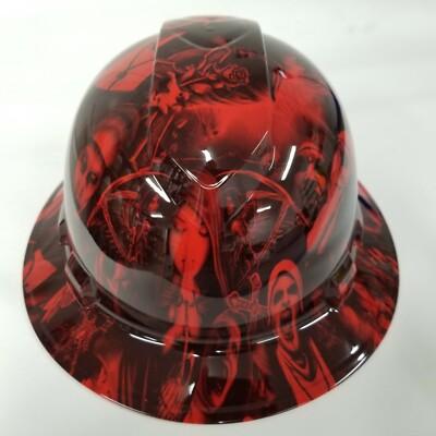 FULL BRIM Hard Hat custom hydro dipped , NEW TORMENTED NUNS RED EVIL  NEW