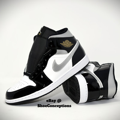 Nike Air Jordan 1 Mid SE Shoes Black Metallic Silver White HV0789-010 Men's NEW