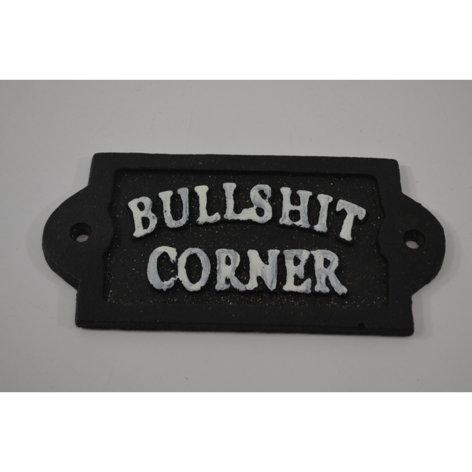 Cast Iron Wall Plaque Bulls*** Corner Funny Sign 3x6