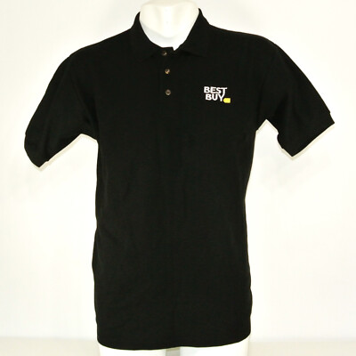 BEST BUY Electronics Store Employee Uniform Polo Shirt Black Size M Medium NEW