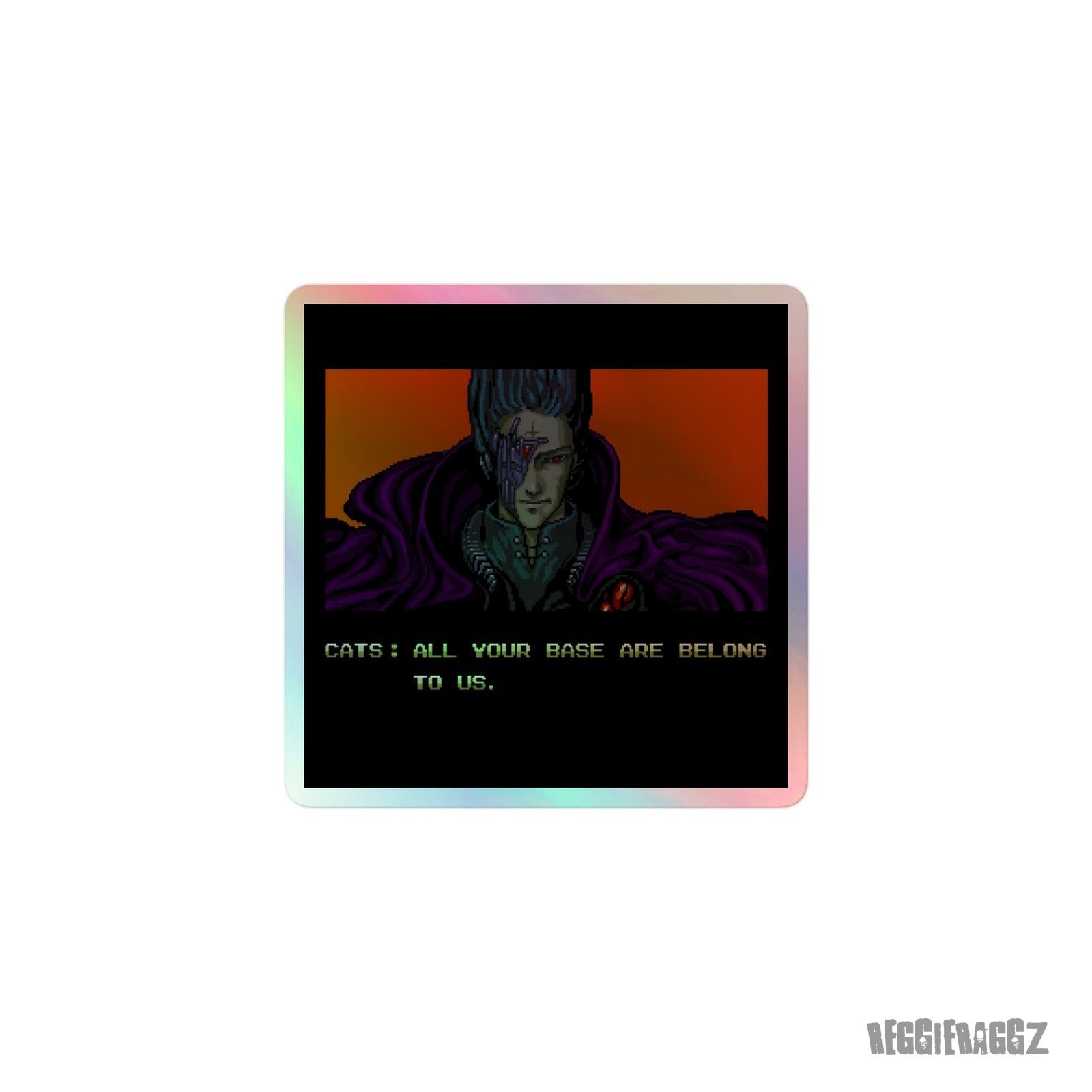 Zero Wing All Your Base Are Belong to Us Sega Genesis Holographic stickers