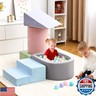 RELIANCER 5PCS Toddler Climbing Toys with Ball Pit,Climb and Crawl Foam Block Play Set,Kids Modular Foam Climbing Blocks,Interactive Soft Building Blocks Toy Set,Indoor Children Climb and Slide Game Set