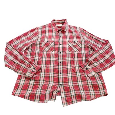 Denim & Supply Ralph Lauren Mens XXL Red Plaid Cotton Button Down Shirt 11395