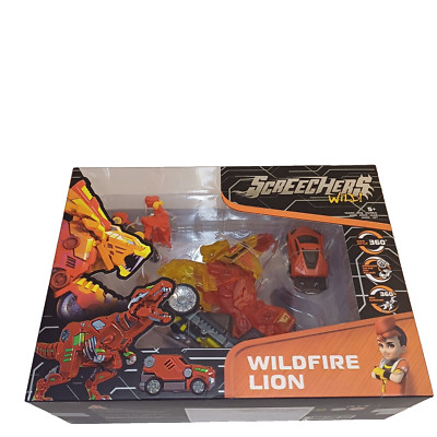 Screechers Wild! 2022 2x360° WILDFIRE LION Transforming Toy Alpha Toys