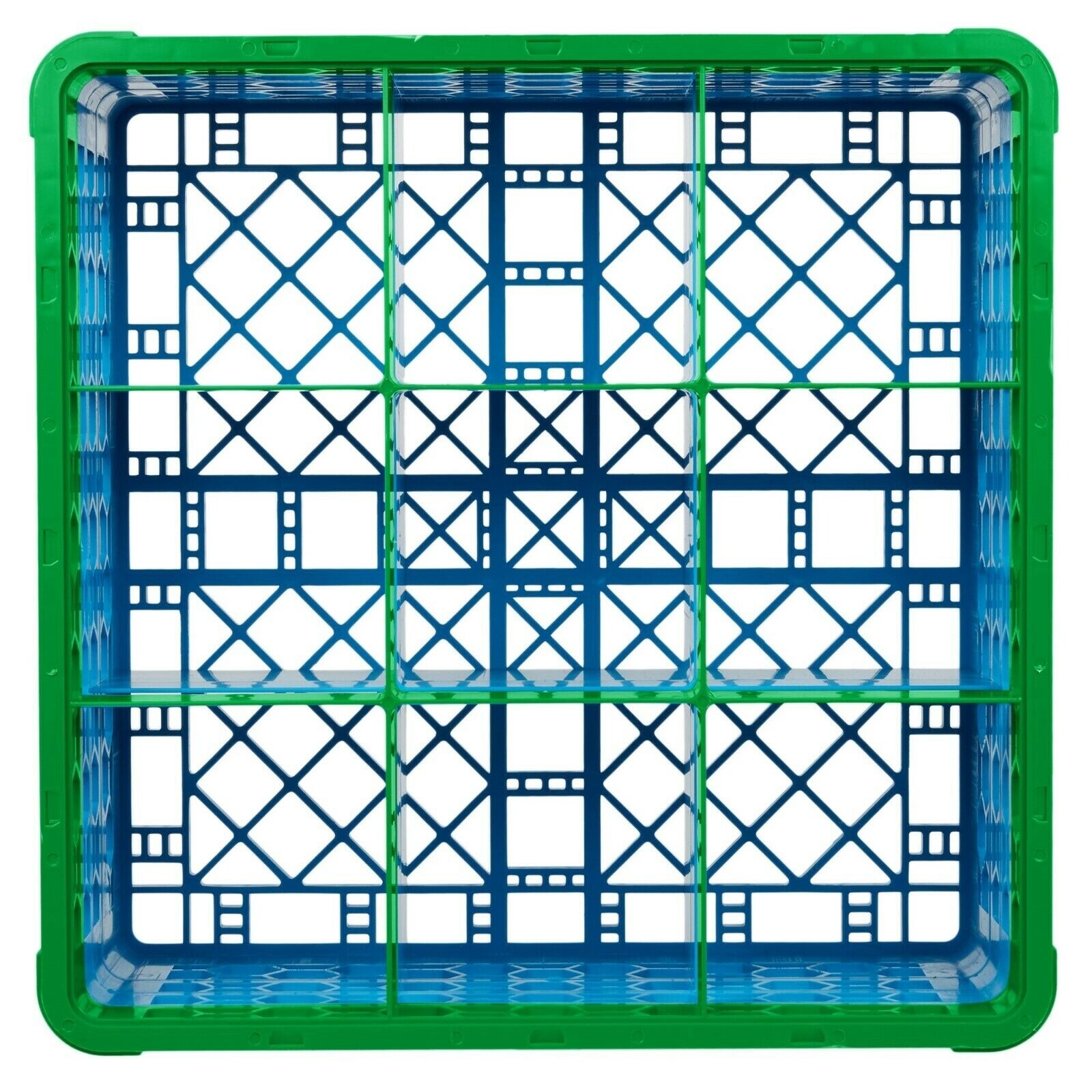 Carlisle RG9-4C413 OptiClean 9 Compartment Green Color-Coded Glass Rack LOT OF 2