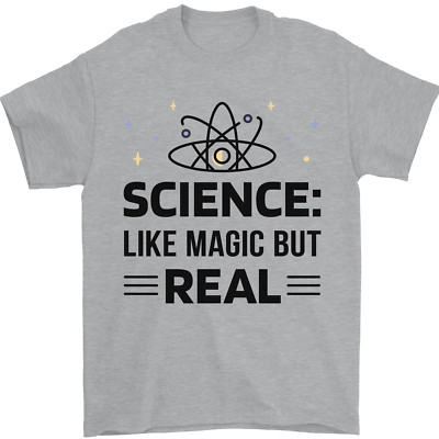 Science Like Magic But Real Funny Geek Nerd Mens T-Shirt 100% Cotton
