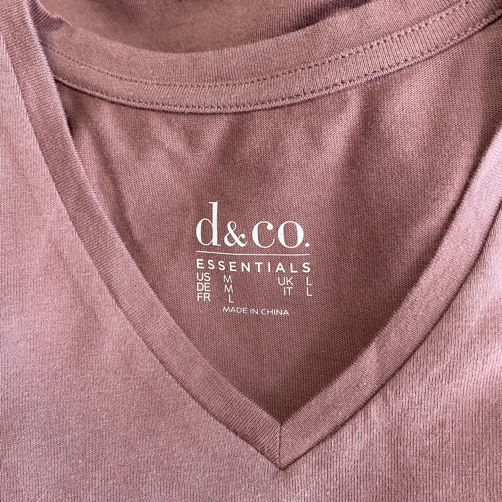 Neck Shirt Top Large Rose Brown 