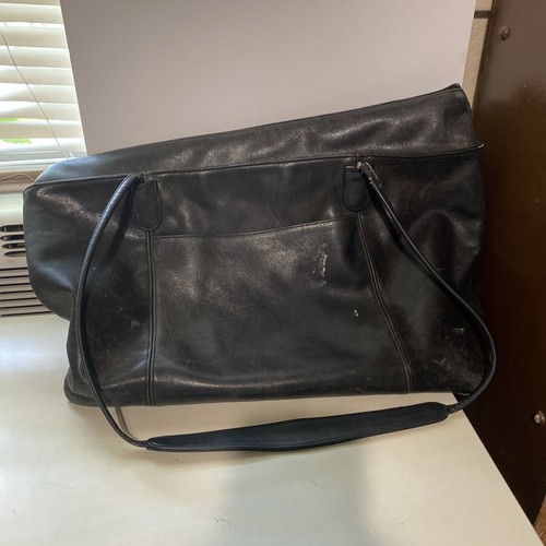 Authentic Coach Black Glove Tanned Leather Zip Tote Bag 4067