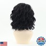 RENERSHOW Layered Short Wavy Bob Wig Black Curly Wigs for Women Side Part 12inch Heat Synthetic Wig