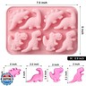 JOERSH 4Pcs Dinosaur Silicone Candy Molds Gummy Dinosaur Molds 8-Cavity Shaped with T-rex, Stegosaurus, Triceratops, Brontosaurus, Non-Stick for Chocolate, Cookie, Snacks, Cake Decorations
