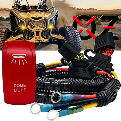 DOME Lights Red Rocker Switch Power Block Wire Harness for Can-Am X3 RS RR Sport