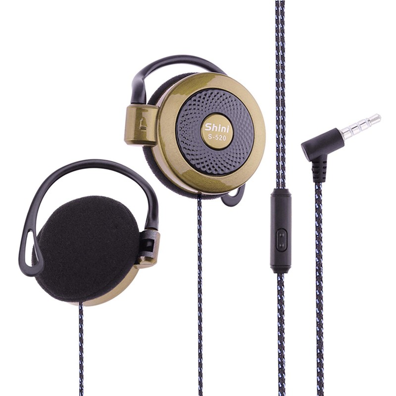 3.5mm Clip-on Headphones Wired S-520 Ear Stereo Headphones For Sports Phone game