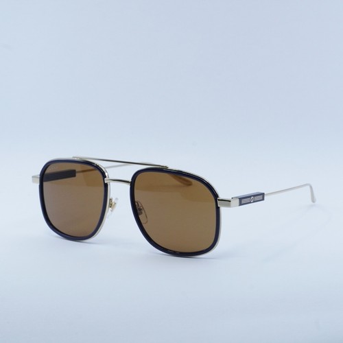 Pre-owned Gucci Gg1310s 003 Gold/blue/brown 56-20-145 Sunglasses
