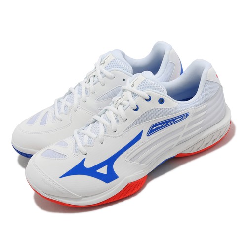 Mizuno Wave Claw 2 Wide White BLue Orange Мужская обувь для бадминтона унисекс 71GA2110-26