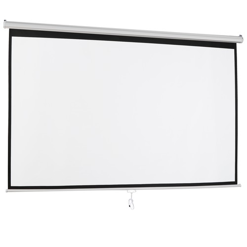 Movie Projector Screen Pull Down 16:10 Foldable Wall Mount HD Projection Screen