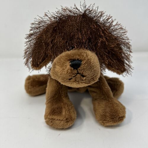 GANZ Webkinz Brown Stringy Dog 9” Plush Toy Stuffed Animal HM195
