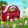 KMUYSL Toys for 1 2 3 Years Old Boys Girls, Big Red Barn Farm Animal Playset for Boys Girls, Learning Montessori Toys, Christmas Birthday Easter Gift for Baby Kids Toddlers Age 12-18 Months