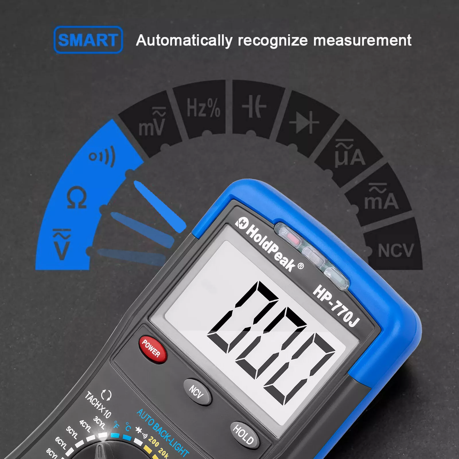 Automotive Digital Multimeter Engine Analyser Dwell Tach RPM Meter Signal Clamp