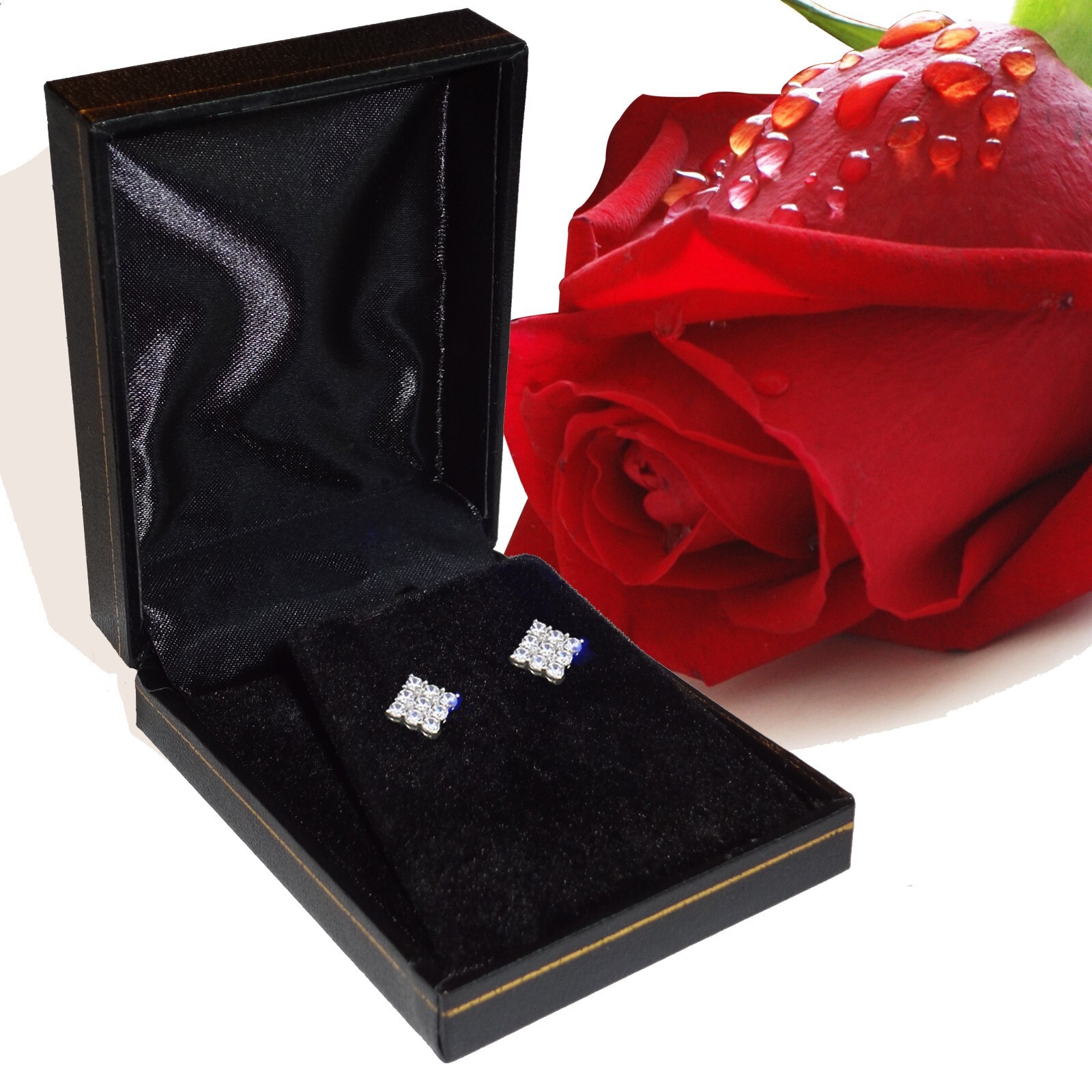 1.5Ct Round Cut Certified Moissanite 14K White Gold 6mm Stud Earrings Screw Back