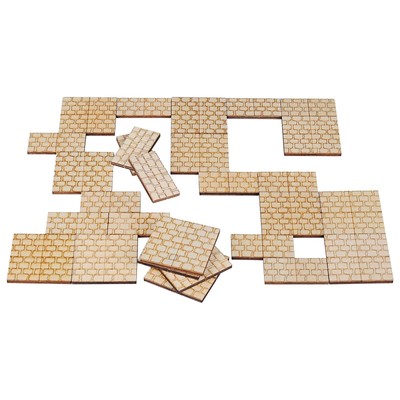 Dungeon Stone Square Floor Tiles (Set of 24) Wooden Laser Cut Modular Terrain...
