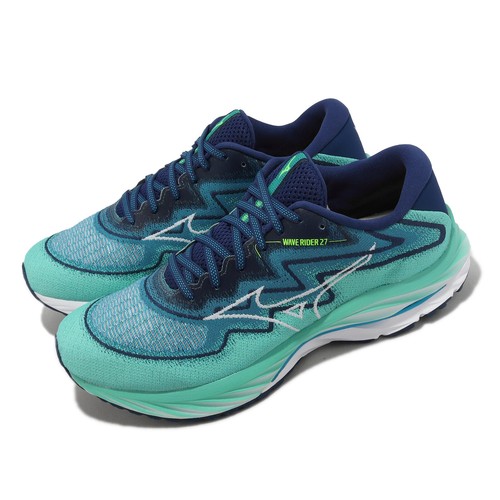 

Мужские кроссовки Mizuno Wave Rider 27 SSW Super Wide Green Blue J1GC2376-01, Зеленый, Wave Rider 27 Ssw Super Wide