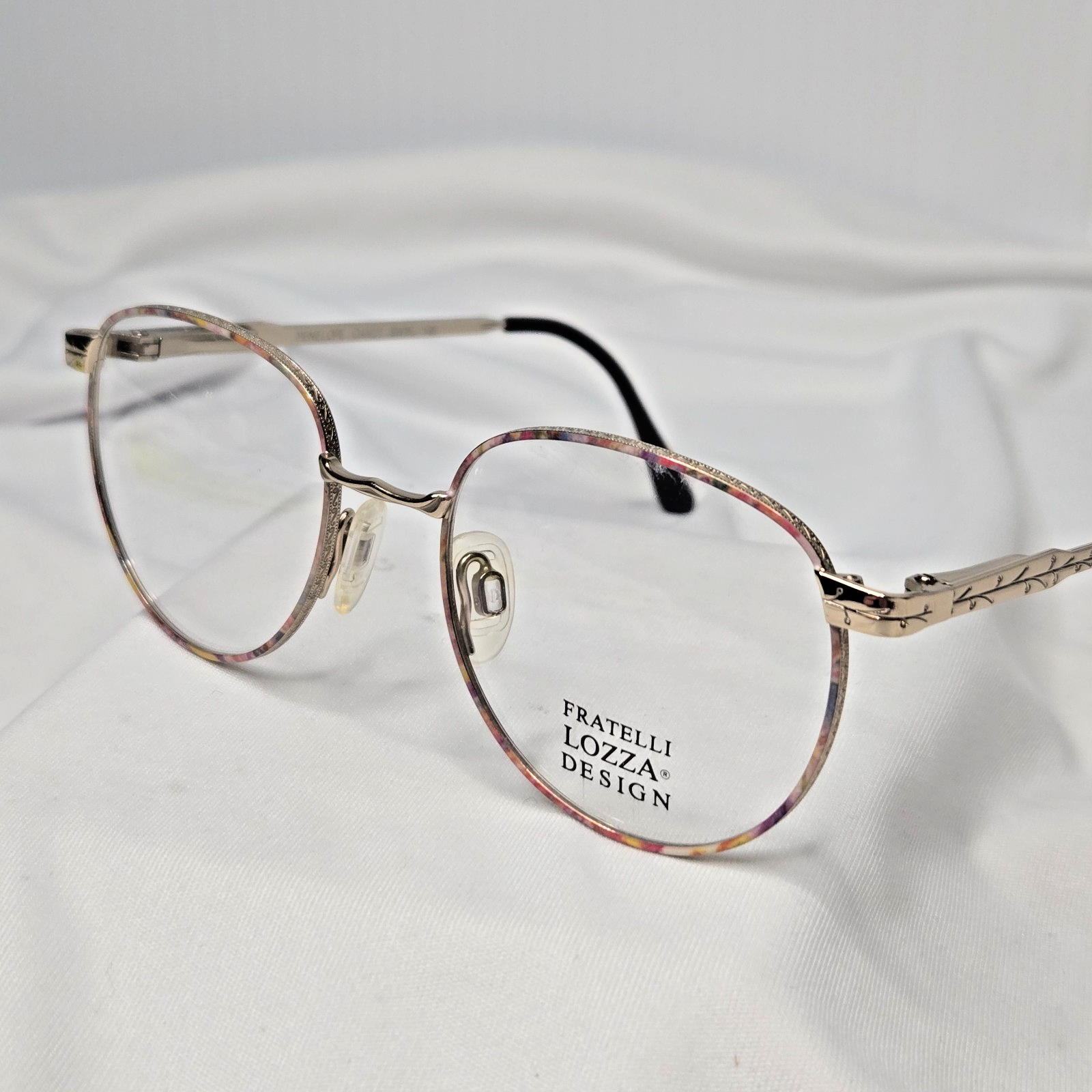 VTG Fratelli Lozza Italy Penelope Eyeglass Frames Candy Swirl NOS 47-17-125 Rare